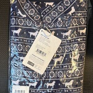 Rhoback Navy and White Zip Up Sweater